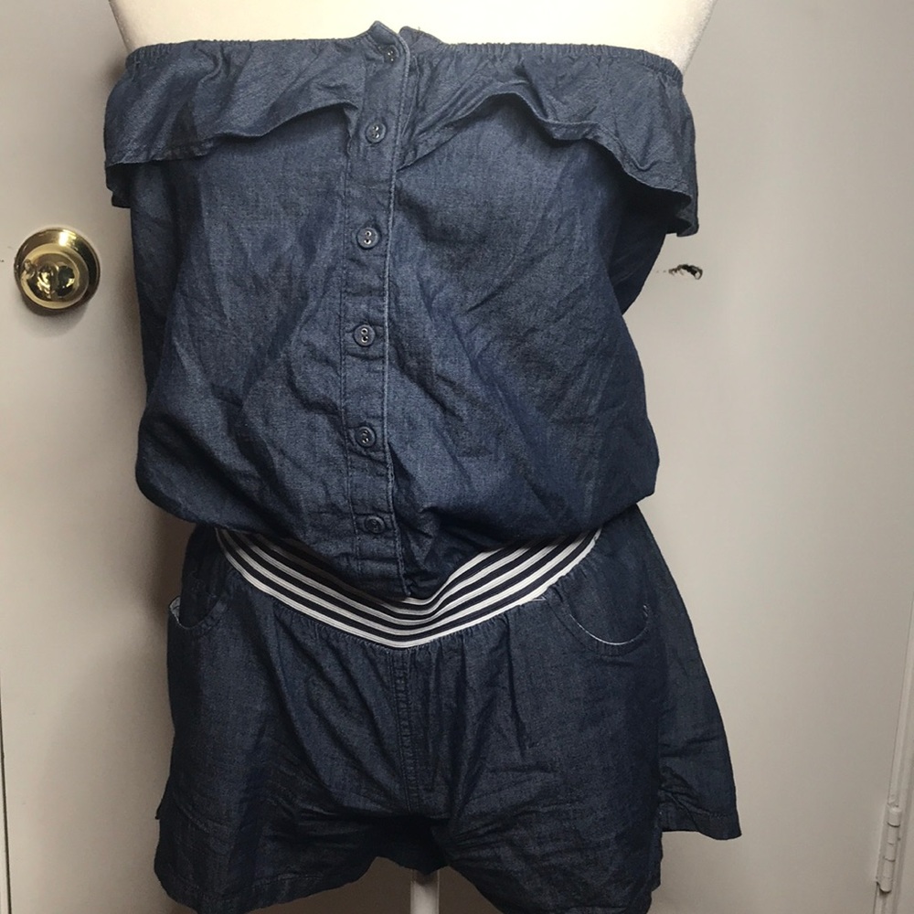 Denim Strapless Romper
